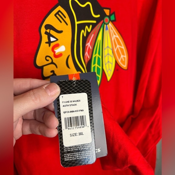 304. NWT Chicago Blackhawks Red NHL Long Sleeve Patrick Kane “88” Shirt 3XL - Picture 9 of 9